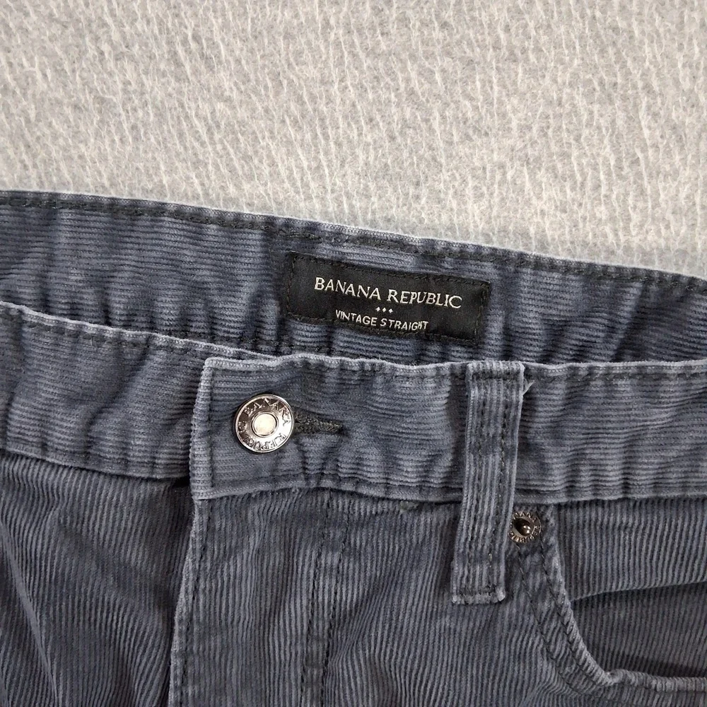 Banana Republic Corduroy Pants Men 33x30 Gray Vintage Straight Stretch